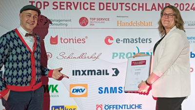 Inxmail belegt Platz 7 im Wettbewerb TOP SERVICE Deutschland 2024