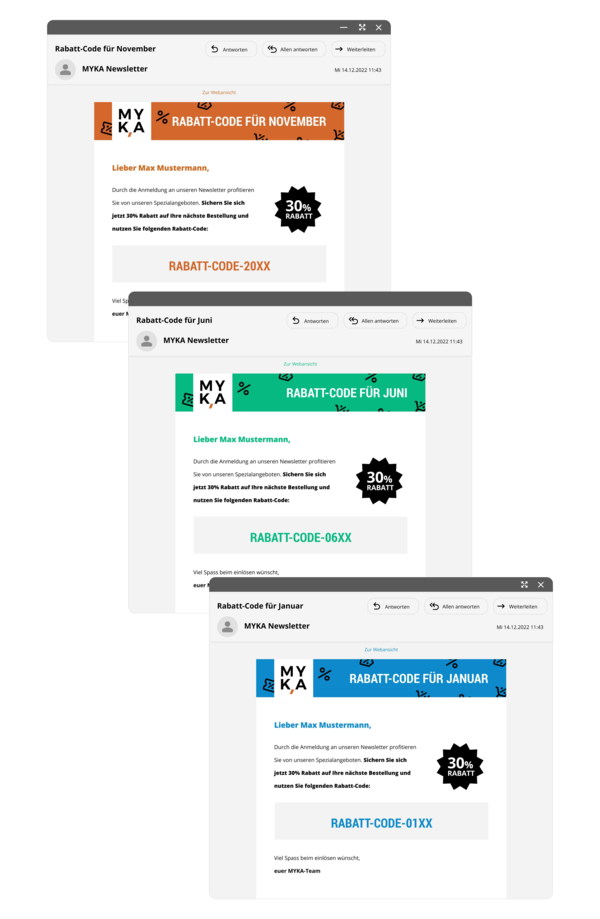 Inxmail Blogbeitrag Leadgenerierung Incentivierung Monatliche Rabattcodes