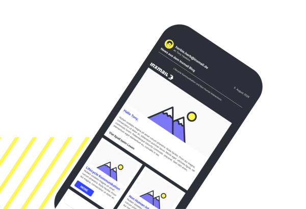 Übersichtlicher Aufbau eines Newsletters auf dem Smartphone
