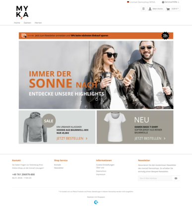 Platzierung über dem Key Visual