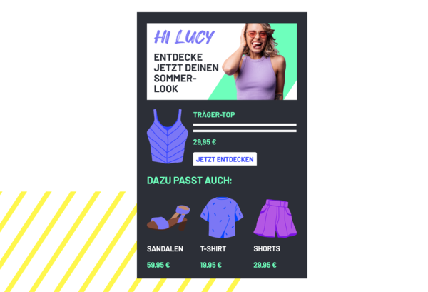 Personalisierter Newsletter mit passenden Produktempfehlungen