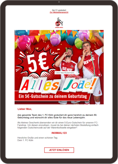 Gutscheincode Geburtstag FC Köln