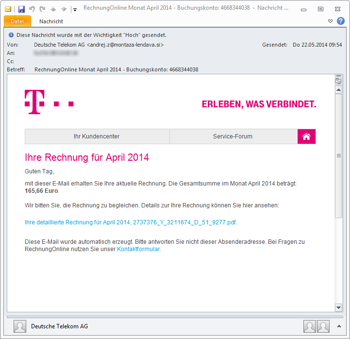 Phishing Warnung Gefälschte E Mails Von Der Telekom Im Umlauf